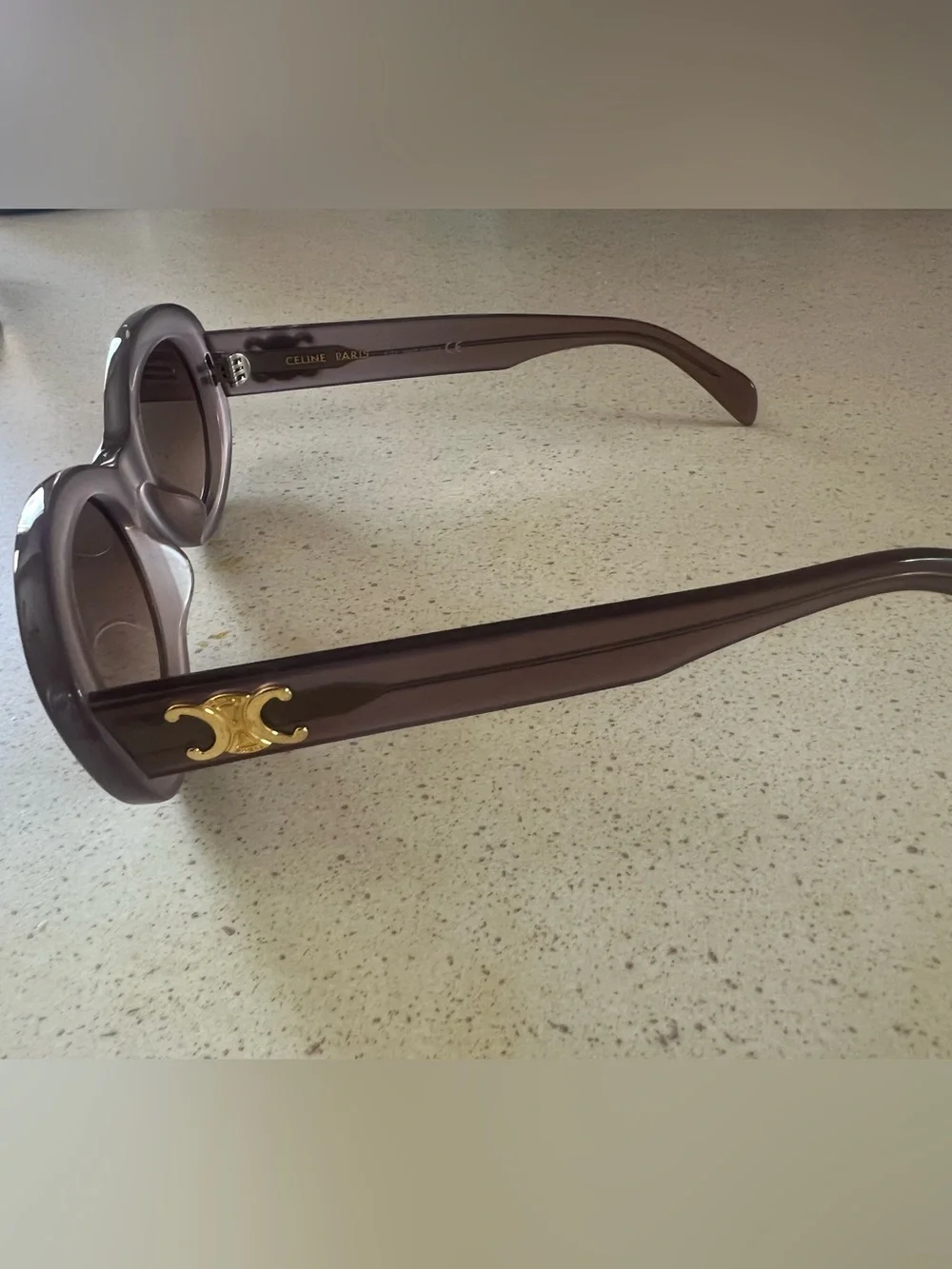 Celine Women's Oval Sunglasses in Taupe Brown